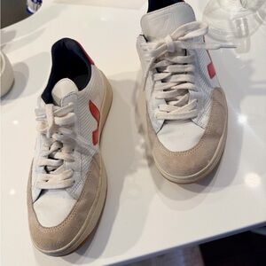 Veja V12 White and Pink accent  Women's Sneakers